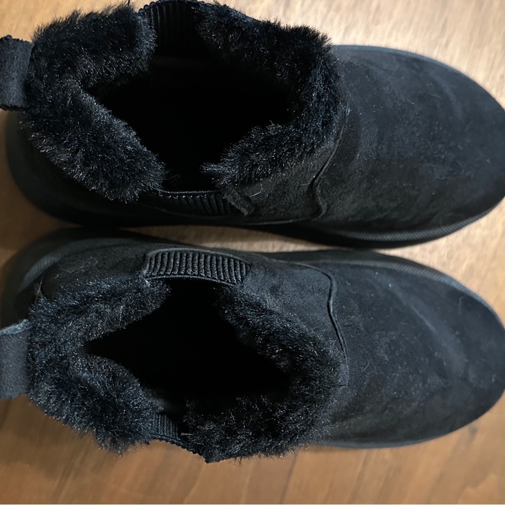 Cozy Black Suede Ankle Booties